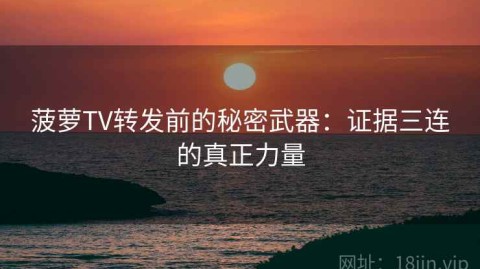 菠萝TV转发前的秘密武器：证据三连的真正力量