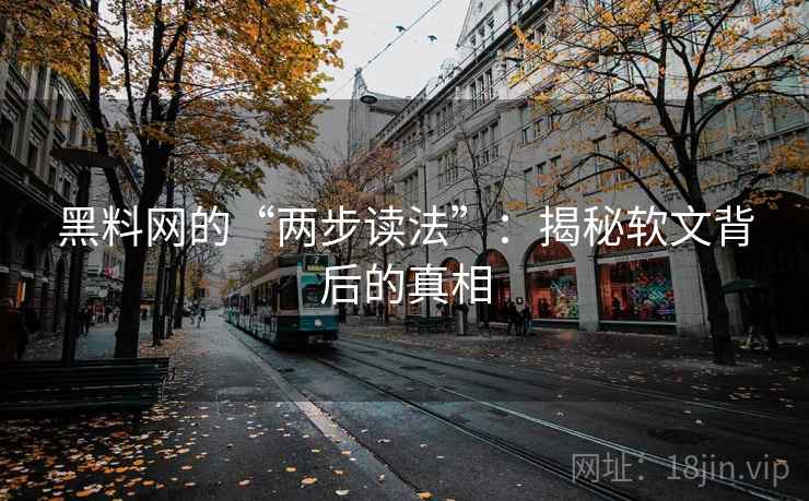 黑料网的“两步读法”：揭秘软文背后的真相